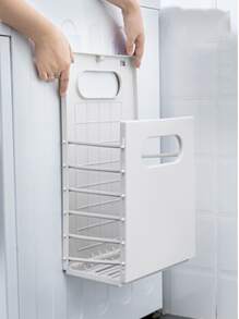 1pc PP Laundry Basket, Minimalist Foldable Wall Mounted Laundry Hamper For Home - White - View 4