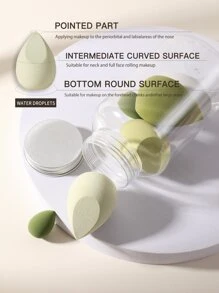 7PCS Makeup Sponge+Storage Bucket, Suitable For Cream & Powder Concealer, Loose Powder Makeup Application - Multicolor - View 6