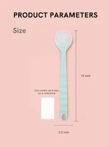 1pc Long Handle Exfoliating Double-Sided Bath Brush Bath Brush, White Pp Bath Scrubber For Bathroom, Use In The Shower, Clean Your Back, With Holes For Easy Storage, Cleaning Exfoliating Skin And Well Lather For Sensitive And All Kinds Of Skin - Blue - View 3