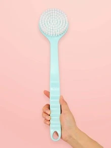 1pc Long Handle Exfoliating Double-Sided Bath Brush Bath Brush, White Pp Bath Scrubber For Bathroom, Use In The Shower, Clean Your Back, With Holes For Easy Storage, Cleaning Exfoliating Skin And Well Lather For Sensitive And All Kinds Of Skin - Blue - View 4