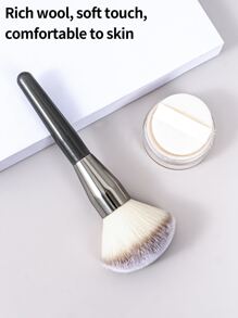 Máy Tính Cao Cấp Tay Cầm Bằng Gỗ Siêu Lớn Cọ Đánh Phấn Để Đánh Phấn Phủ, Trang Điểm, Tạo Đường Viền Và Đánh Má Hồng - Màu Xám nhạt - Xem 6