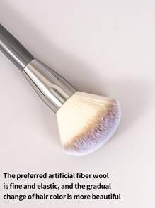 Máy Tính Cao Cấp Tay Cầm Bằng Gỗ Siêu Lớn Cọ Đánh Phấn Để Đánh Phấn Phủ, Trang Điểm, Tạo Đường Viền Và Đánh Má Hồng - Màu Xám nhạt - Xem 5