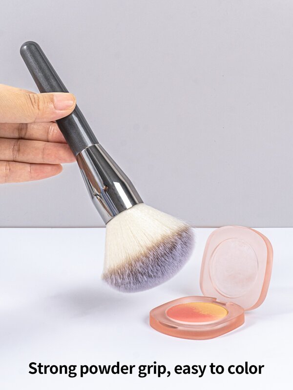 ビッグ パウダーブラシ 付き 木製ハンドル メイクアップブラシ 用 顔 SHEIN JAPAN