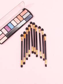 10入組雙頭眼影刷 - 黑色 - 查看 6