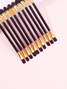 10入組雙頭眼影刷 - 黑色 - 查看 5