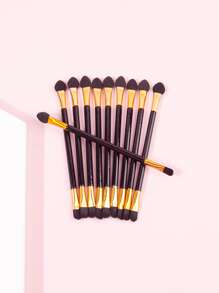 10入組雙頭眼影刷 - 黑色 - 查看 4