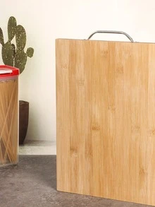 1pc Bamboo Cutting Board, Kitchen Chopping Board For Kitchen - Yellow - View 2