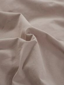 3入組灰色被套1入組被套和2入組枕套家居現代布藝床上用品套裝 - 卡其色 - 查看 3