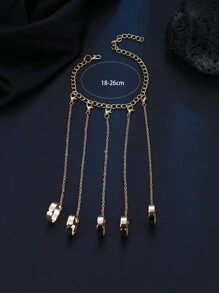 1入組男士金屬連指手鍊嘻哈朋克風格復古戒指日常裝飾 - 金色 - 查看 3