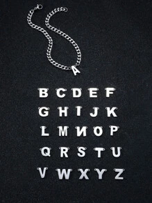 Fashionable and Popular 1pc Men Letter Decor Bracelet, Stainless Steel Jewelry for Jewelry Gift and for a Stylish Look - Silver - View 1