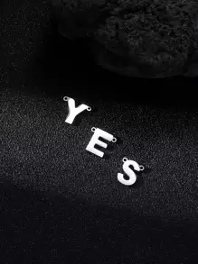 Fashionable and Popular 1pc Men Letter Decor Bracelet, Stainless Steel Jewelry for Jewelry Gift and for a Stylish Look - Silver - View 3