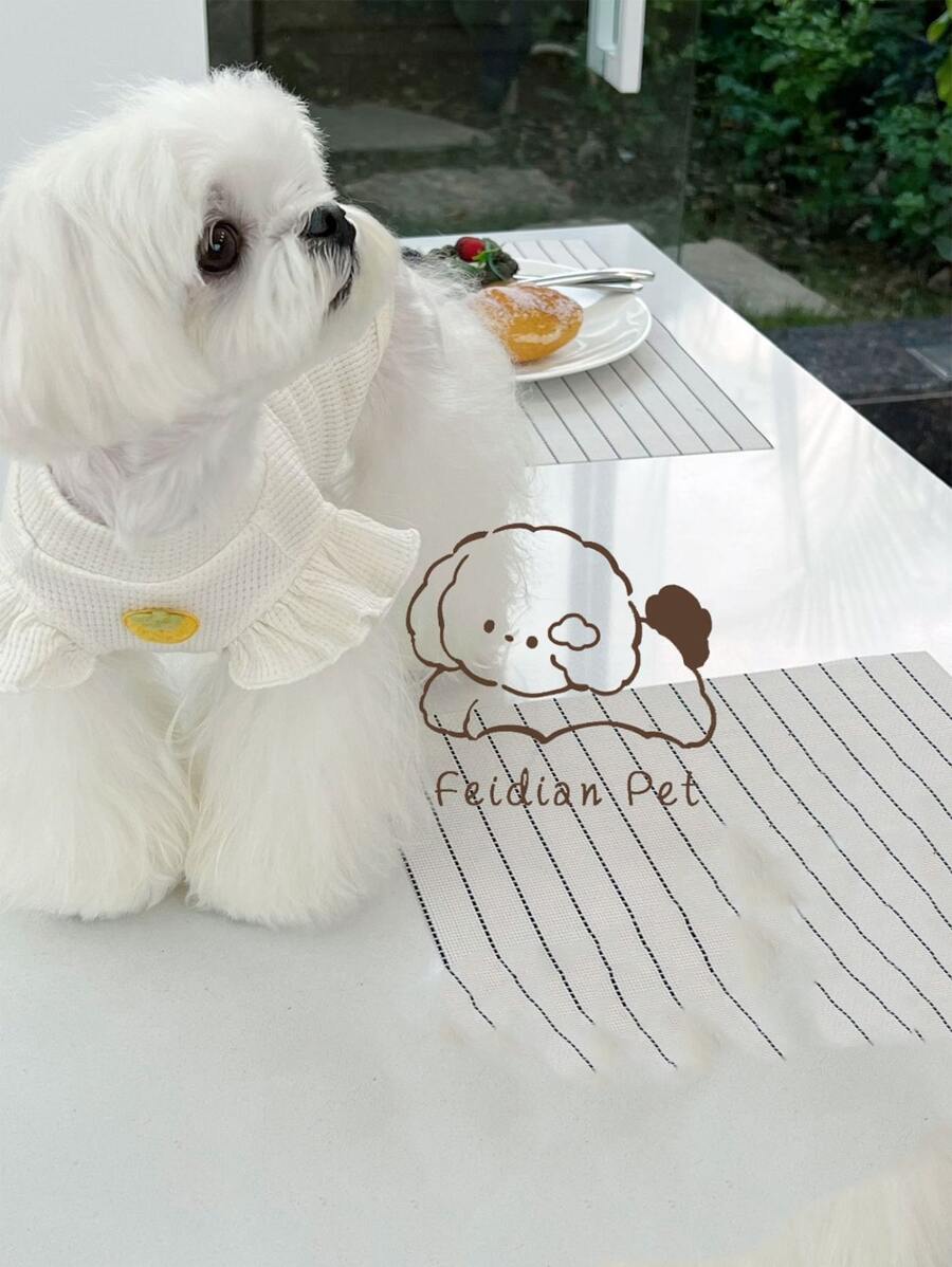 1pc Strawberry Patch Pet Tee - White - View 1