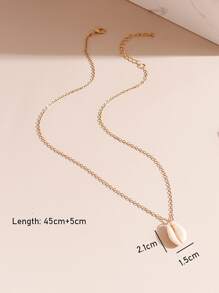 貝殼墜飾項鍊 - 金黃色 - 查看 3