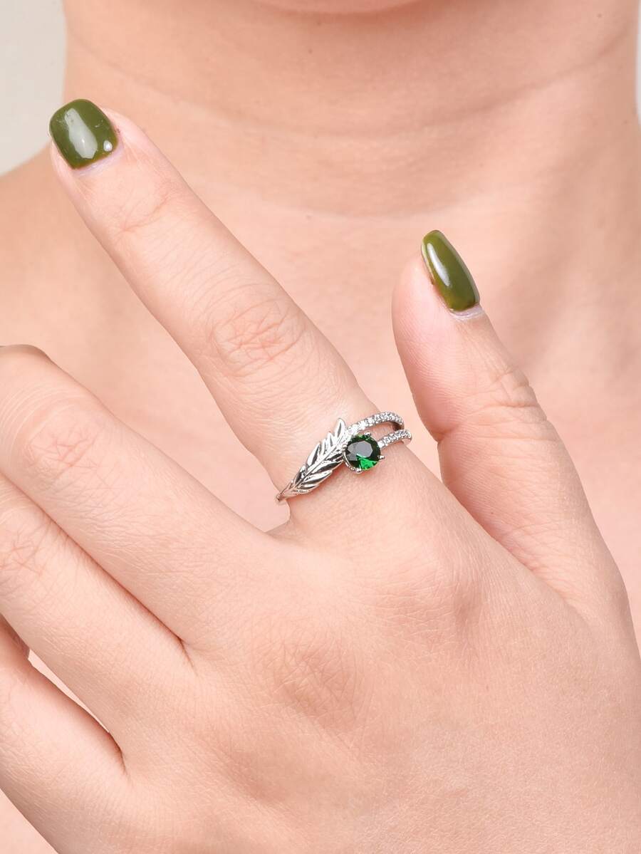 Cubic Zirconia Decor Ring - Multicolor - View 1