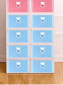 1 pieza Caja de almacenamiento de zapatos de plástico almacenamiento negro para casa - Negro - Ver 4