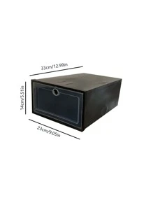 1 pieza Caja de almacenamiento de zapatos de plástico almacenamiento negro para casa - Negro - Ver 2