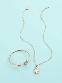 2pcs/set Girls Unicorn Decor Jewelry Set - Multicolor - View 2