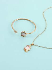 2pcs/set Girls Unicorn Decor Jewelry Set - Multicolor - View 3