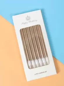 6 件套蛋糕蜡烛，现代金色蛋糕顶部装饰，适合派对 - 玫瑰金 - 查看 7