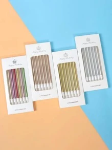 6 件套蛋糕蜡烛，现代金色蛋糕顶部装饰，适合派对 - 玫瑰金 - 查看 8