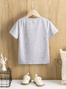 小男童字母和卡通圖案T恤