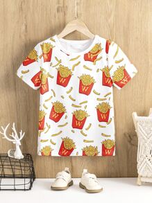 Toddler Boys French Fries Print Tee - Multicolor - View 1