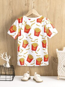 Toddler Boys French Fries Print Tee - Multicolor - View 2