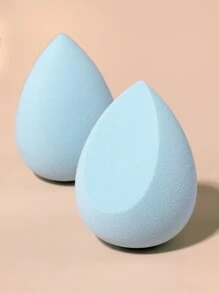 2入組濕、乾兩用化妝海綿套裝，水滴和水滴斜形海綿粉撲，適用於完美妝容和柔和妝效，適用於所有皮膚類型，攜帶方便，日常使用和旅行必備 - 淺藍色 - 查看 6