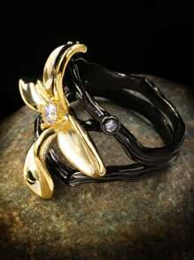 Nhẫn thiết kế hoa trang trí bằng đá khối Zirconia - Nhiều màu - Xem 2