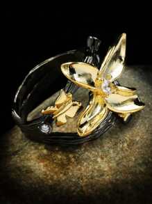 Nhẫn thiết kế hoa trang trí bằng đá khối Zirconia - Nhiều màu - Xem 3