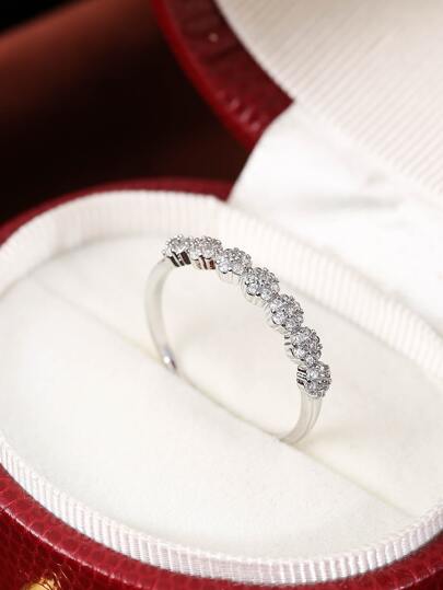 方晶鋯石裝飾開口戒指