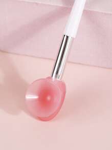 Silicone Lip Brush, 5PCS Silicone Lip Brush Makeup Brush+1 Can Adsorb Dust Cover, Clean And Hygienic Carrying - Watermelon Pink - View 4