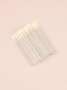 50入組一次性唇刷,便攜口紅刷,水晶棒,種植絨毛,唇蜜刷,睫毛清潔棒,包裝 - 無色 - 查看 4