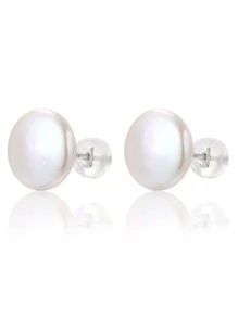 1 Cặp 11-12mm Nút Trắng Baroque Hoa Tai Ngọc Trai Giả Nước Ngọt, Quà Tặng Sinh Nhật Bạn Bè, Quà Tặng Ngày Lễ Tình Nhân - trắng - Xem 3