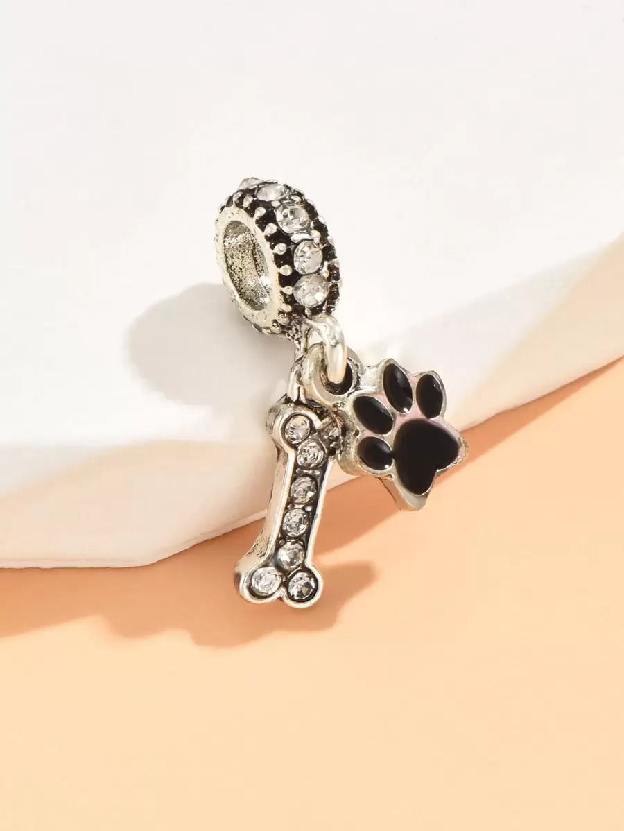 1 pieza Accesorio de joyería DIY en forma de garra de pata vintage con strass lindo - Negro - Ver 1