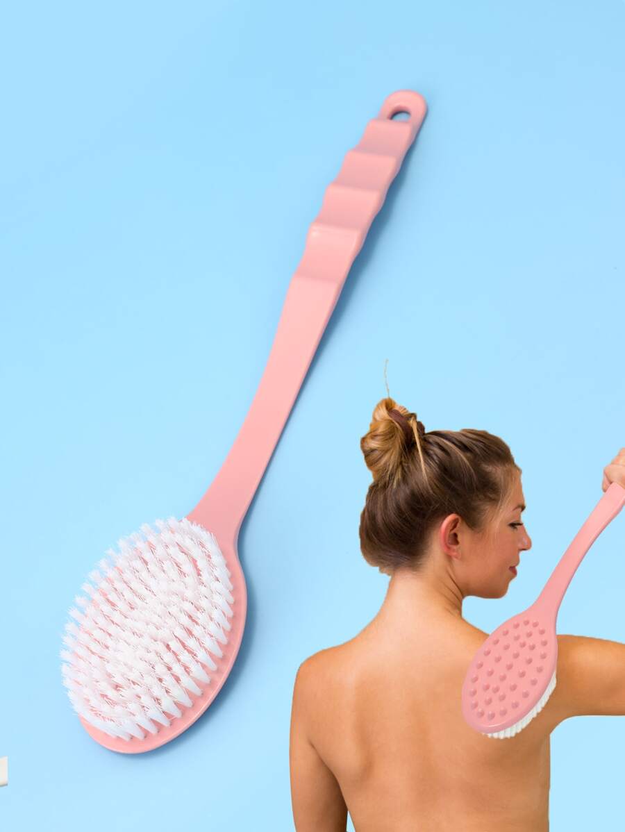 Dual-Sided Back Massage & Cleaning Brush, Multi-Functional Household - Pink - View 1