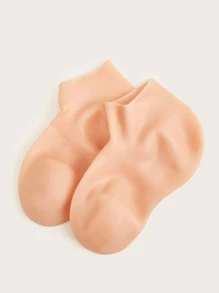 Silicone Moisturizing Relief Socks, 1pair High Elastic Absorption Pressure Socks, Reusable Aloe Socks, Overnight Spa Sock, Anti-Slip Gel Heel Socks For Women Men Dry Skin Dry Feet Rough Skin, Home Foot Care, Use With Your Favorite Lotions, And Creams - Apricot - View 3