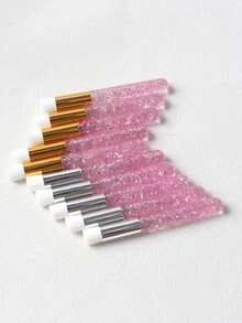 潔面刷，10入組閃光睫毛清潔鼻刷，去黑頭粉刺鼻部清潔刷，慕斯粉刺微米軟毛刷，睫毛延長黑頭刷清洗刷睫毛清潔劑 - 粉色 - 查看 6