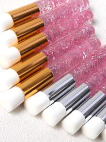 潔面刷，10入組閃光睫毛清潔鼻刷，去黑頭粉刺鼻部清潔刷，慕斯粉刺微米軟毛刷，睫毛延長黑頭刷清洗刷睫毛清潔劑 - 粉色 - 查看 3