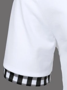 Manfinity Homme Men Gingham Trim Polo Shirt - White - View 6