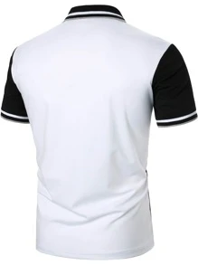 Manfinity Homme Hombres Camisa polo de color combinado ribete de rayas - Multicolor - Ver 2