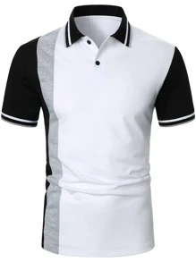 Manfinity Homme Hombres Camisa polo de color combinado ribete de rayas - Multicolor - Ver 5