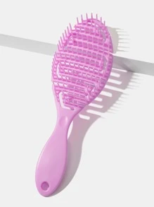 1pc Ribs Comb Hollow Out Hair Brush, Scalp Massage Combs With Ultra-Soft Comb Teeth, Hair Styling Detangler, Fast Blow Drying, Glide Through Tangles With Ease, Hair Brush For Wet/Dry/Long Thick Curly Hair Women, Men, Kids - Pink - View 1