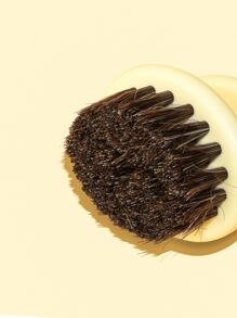 1 cepillo de barba con mango blanco, cepillo de cerdas para barba, pelo triturado para barba, cepillo de limpieza de escultura tallada, cepillo de enfermería para barba masculina - Multicolor - Ver 3