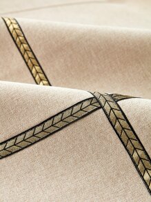 1pc Polyester Sofa Towel, Modern Striped Pattern Anti-slip Sofa Cover Blanket For All Season - Beige - View 6