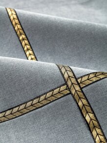 1入組金屬圖案沙發巾現代滌綸沙發套毯子適合家用 - 淺灰色 - 查看 6