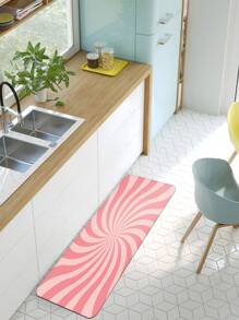 1入組螺旋圖案廚房地毯廚房用現代滌綸防滑廚房墊 - 彩色 - 查看 1