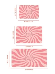 1入組螺旋圖案廚房地毯廚房用現代滌綸防滑廚房墊 - 彩色 - 查看 4