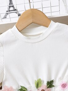 小女童碎花貼花洋裝