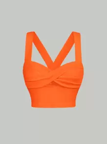 SHEIN MOD Neon Orange Crisscross Cami Top